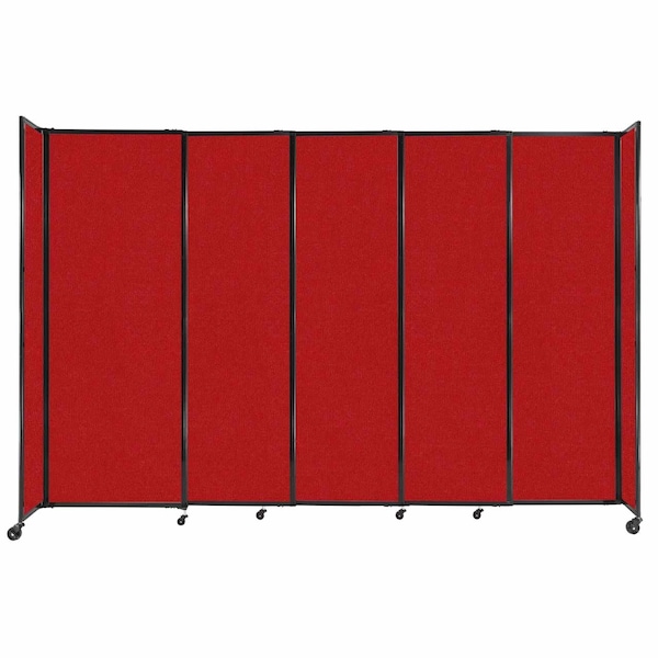Versare StraightWall Sliding Portable Partition 11'3" x 7'6" Red Fabric 1490527 - main